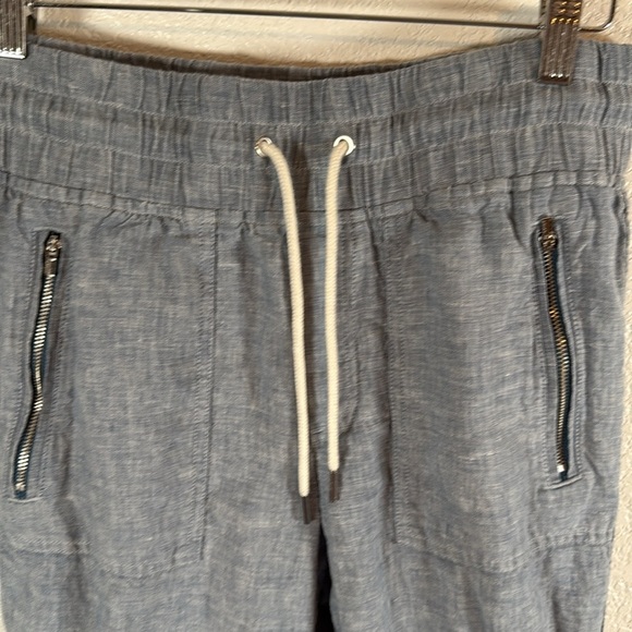 Athleta Chambray Cabo Linen Jogger Pull On Size 6 - Picture 2 of 8